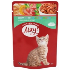 Консервированный корм "Мяу!" для котят,85г